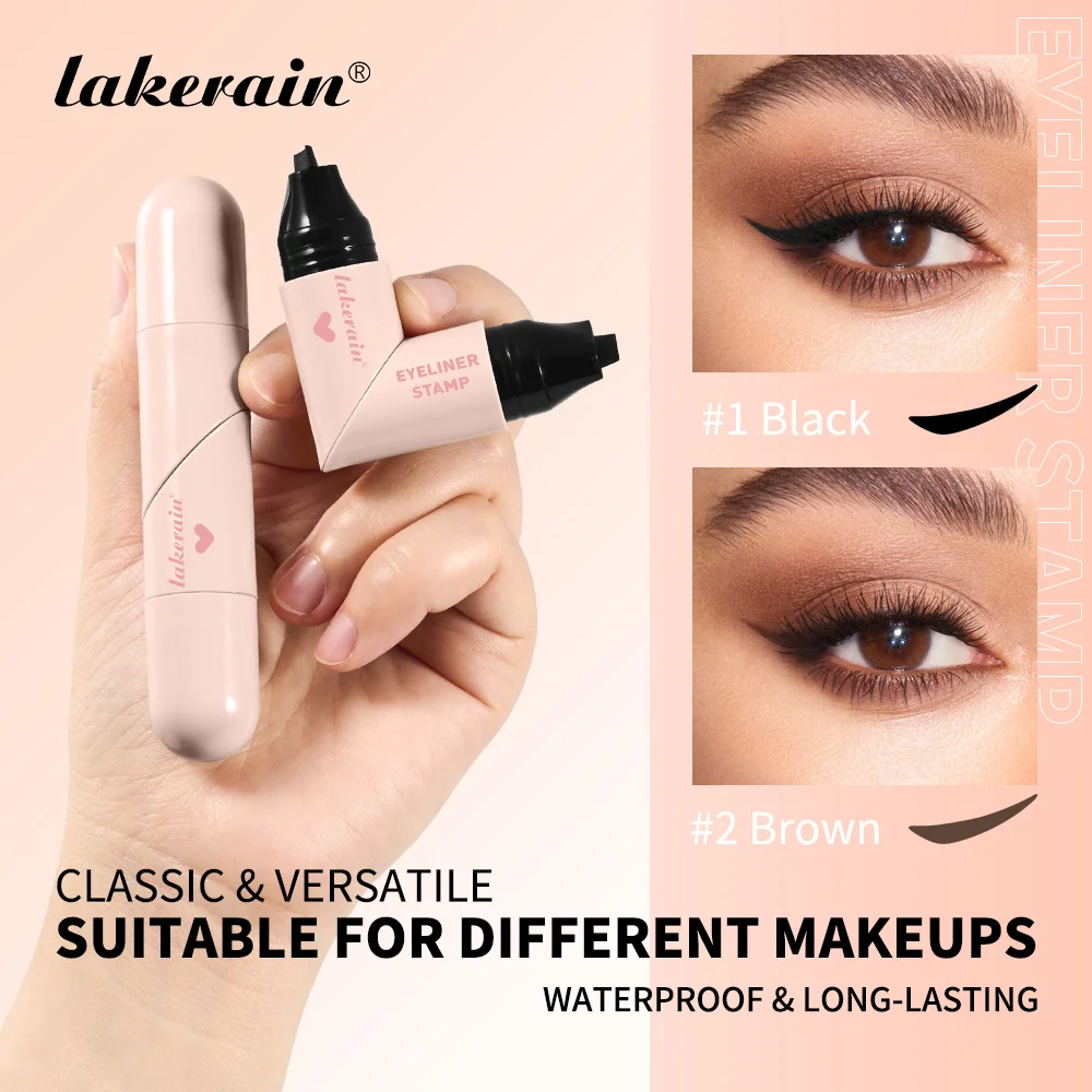 Lakerain Eyeliner Stamp One-Press Forming Beginner Friendly Fast Drying Formula Waterproof Sweat-proof Intense Color Eyeliner_voghion.com