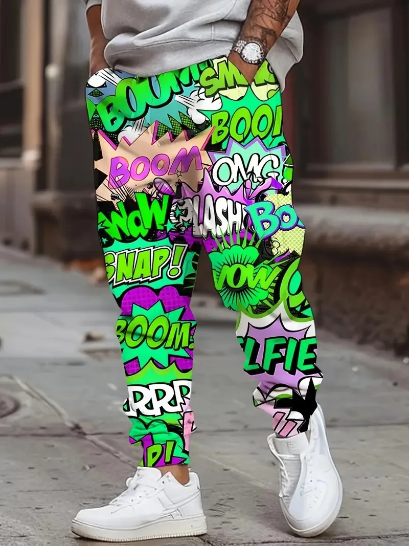 

The new men's trousers for Spring and autumn 2025 feature street casual fashionable and comfortable 3D letter pattern printing