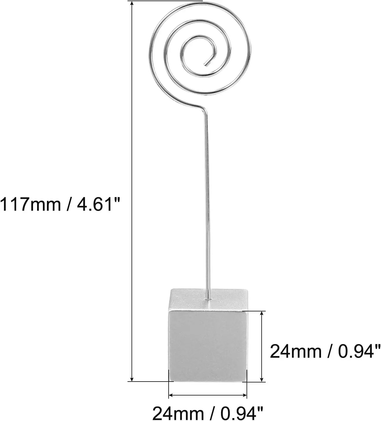 3 Pack Resin Cube Base Picture Card Holder Circle Shape Metal Wire Clip Note Table Stand For Party Meeting Wedding Displaying