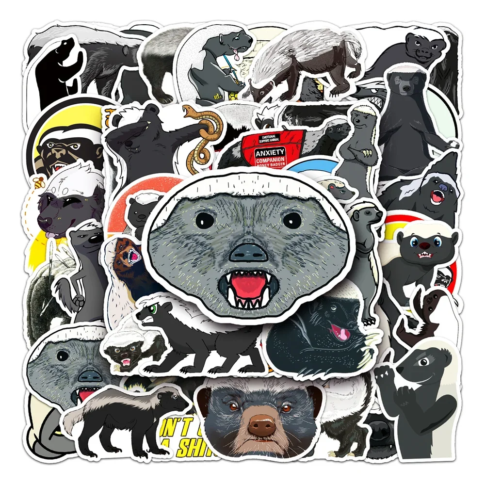 10/30/50PCS Cartoon Honey Badger Stickers Children Toys Luggage Laptop Guitar iPad Skateboard Motorcycle Stickers Wholesale