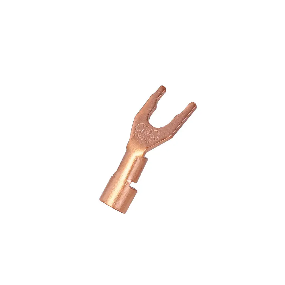 USA CMC 6005-CUR-G Speaker Wire Y-Fork Pure Purple Copper Gold-Plated Y-Plug Speaker Wire U-Plug