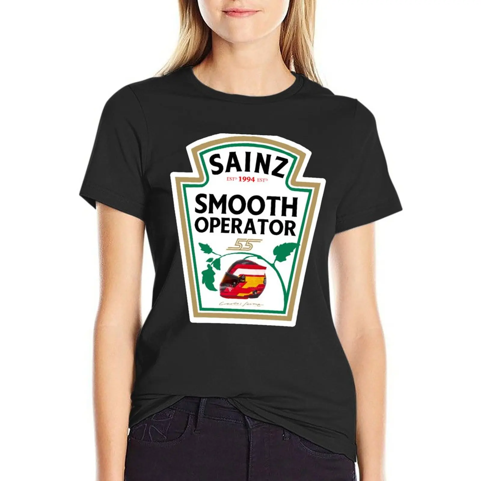 

Carlos Sainz Smooth Operator Artwork T-Shirt cute tops female Women tops