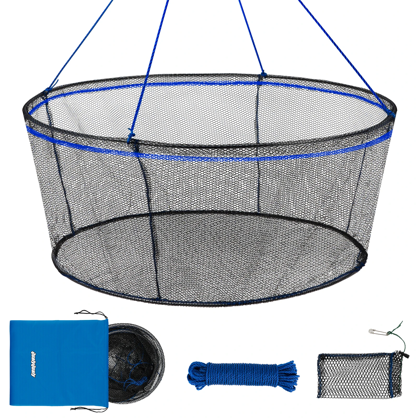 1Pc Folded Fishing Net Portable Drop Fishing Nets Shrimp Catcher Tank Casting Network Prawn Bait Crab Catcher Pier Harbour Mesh