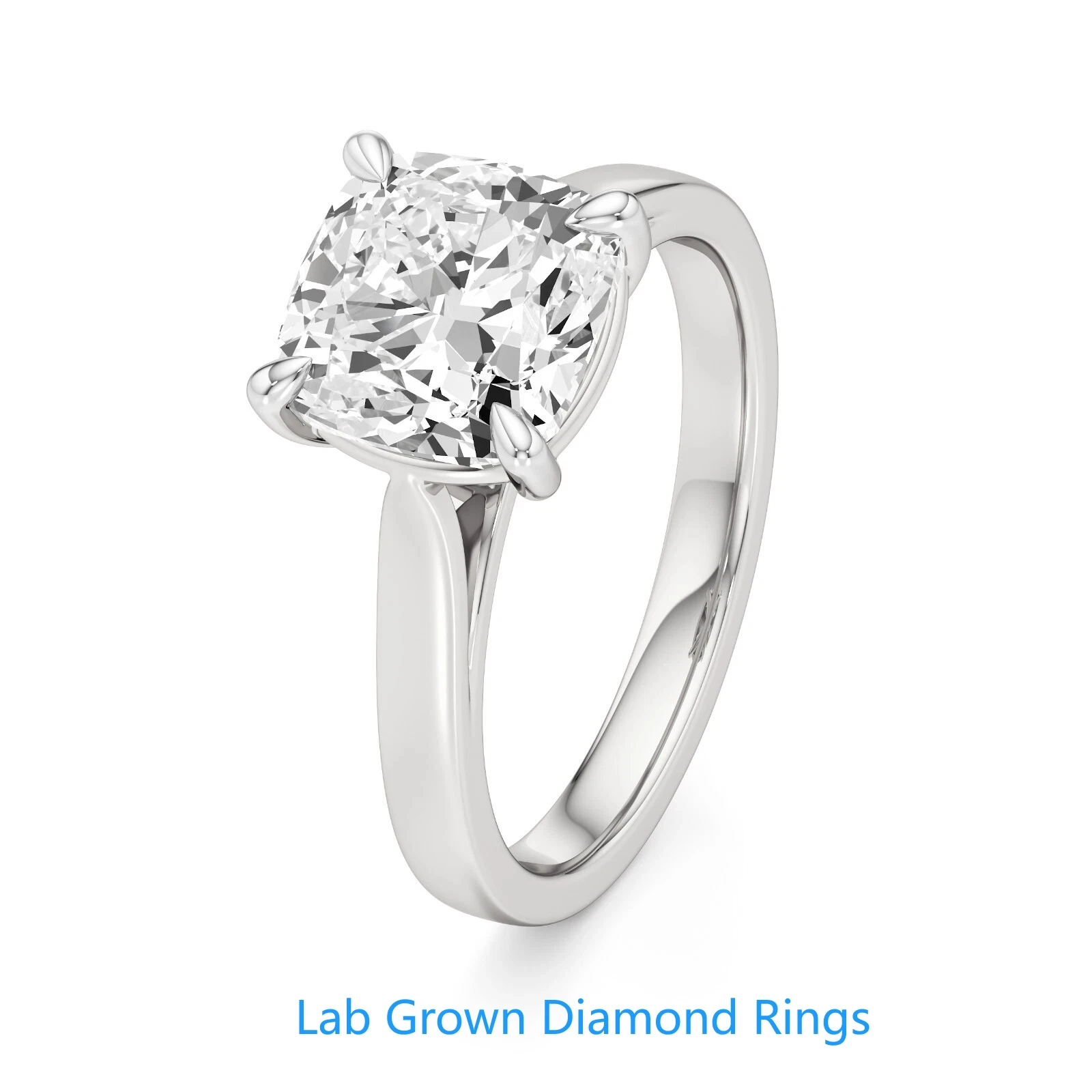 

3CT Main Stone Cushion Cut CVD HPHT Lab-Grown Diamond DEF VS-VVS IGI Certified Diamond Wedding Ring Platinum 950 Rings For Lady