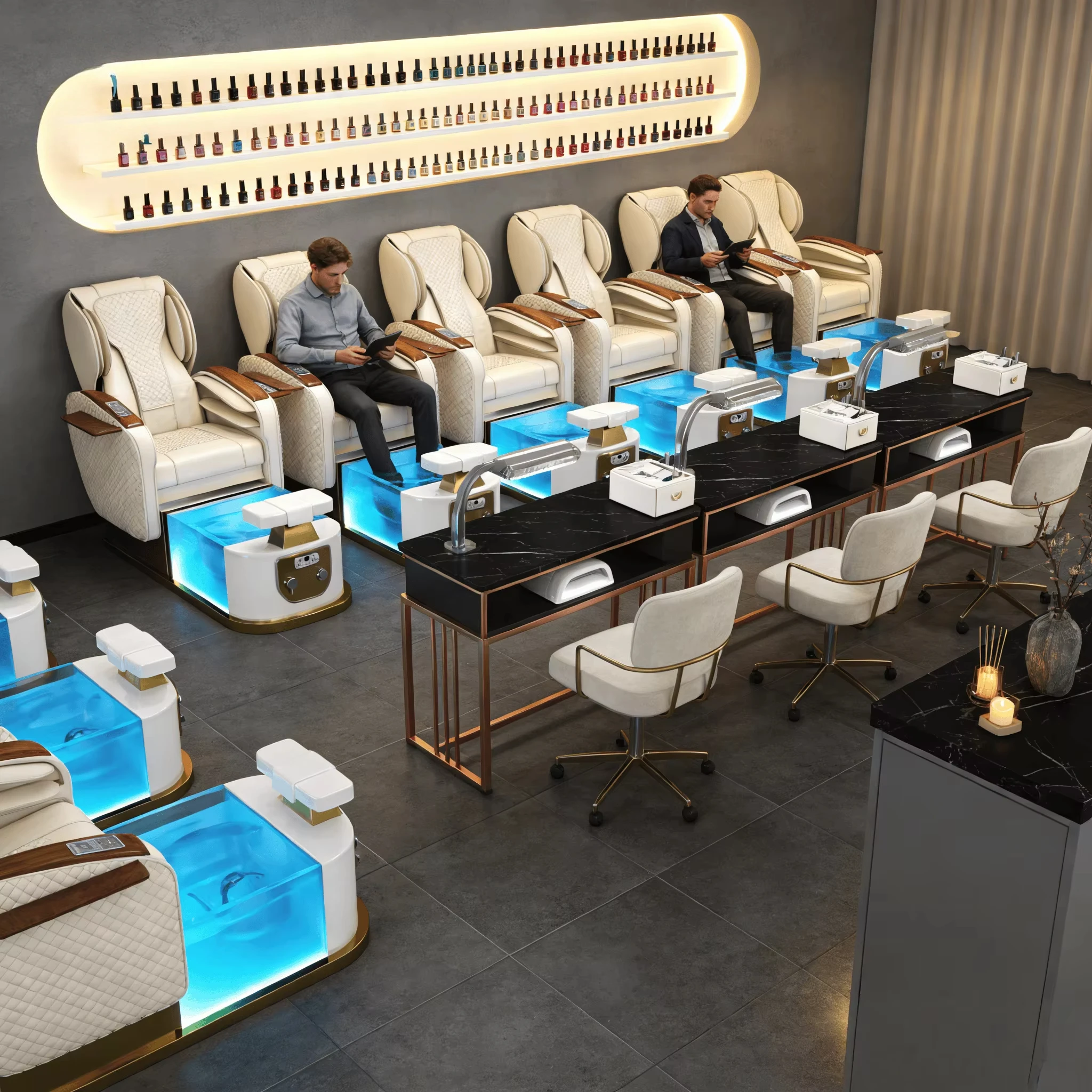 Unique Luxury Design Hand Massage Nail Spa Pedicure Sofa Electric Foot Massage Lounge Spa Pedicure Chair Salon view 3