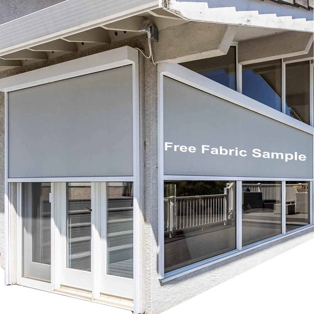 

Patio Sunshade Pavilion Ziptrack External Automatic Motorized Outdoor Roller Blinds Pergola Gazebo Shades