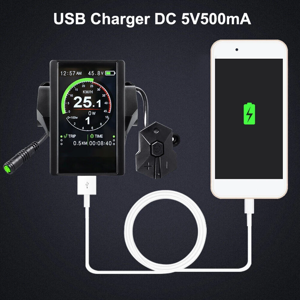 

3 2 inch Color Display for BAFANG For bbs01 BBS02 HD MidDrive Motor Includes USB Port Smart Power Indicator Speed Metrics