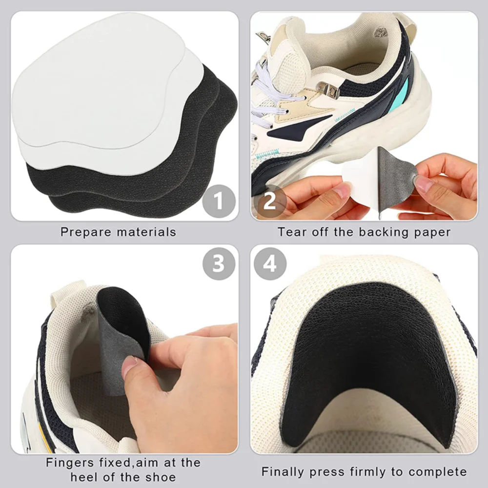 Plantillas de 6 piezas para reparación de talón, adhesivo para zapatos con agujeros, forrado con antidesgaste, cuidado de los pies