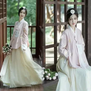 여성용 한국 전통 의상, 궁정 국가 코스튬 한복 무대 춤 원피스, 한국 결혼식 동양 춤 원피스, 2023 