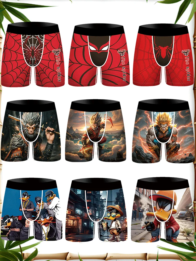 

1Pcs Men's Boxer Briefs S-XXXL Soft Polyester Underwear Elastic Waistband Quick-Dry Breathable Lightweight Men Boxer Shorts
