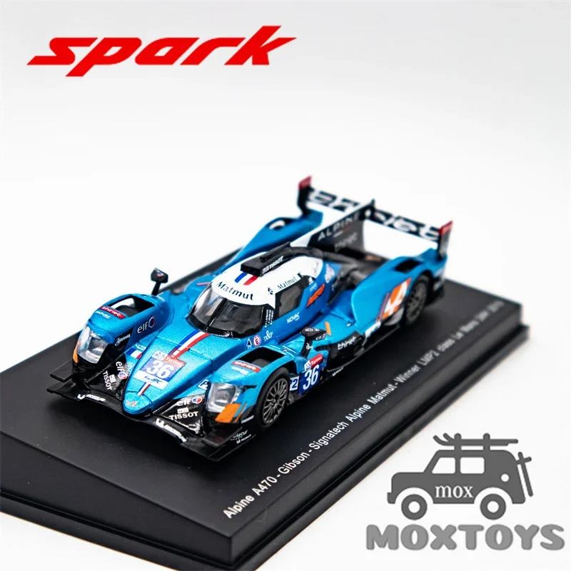 Spark 1:64 Alpine A470-Gibson No.36 Signatech Alpine Matmut Winner LMP2 class 24H Le Mans 2019 Diecast Model Car