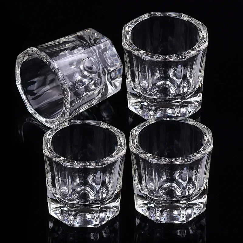 

1PC Crystal Glass Acrylic Acrylic Powder Liquid Nail Cup Dish Lid Bowl Cup Holder Equipment Nail Tools
