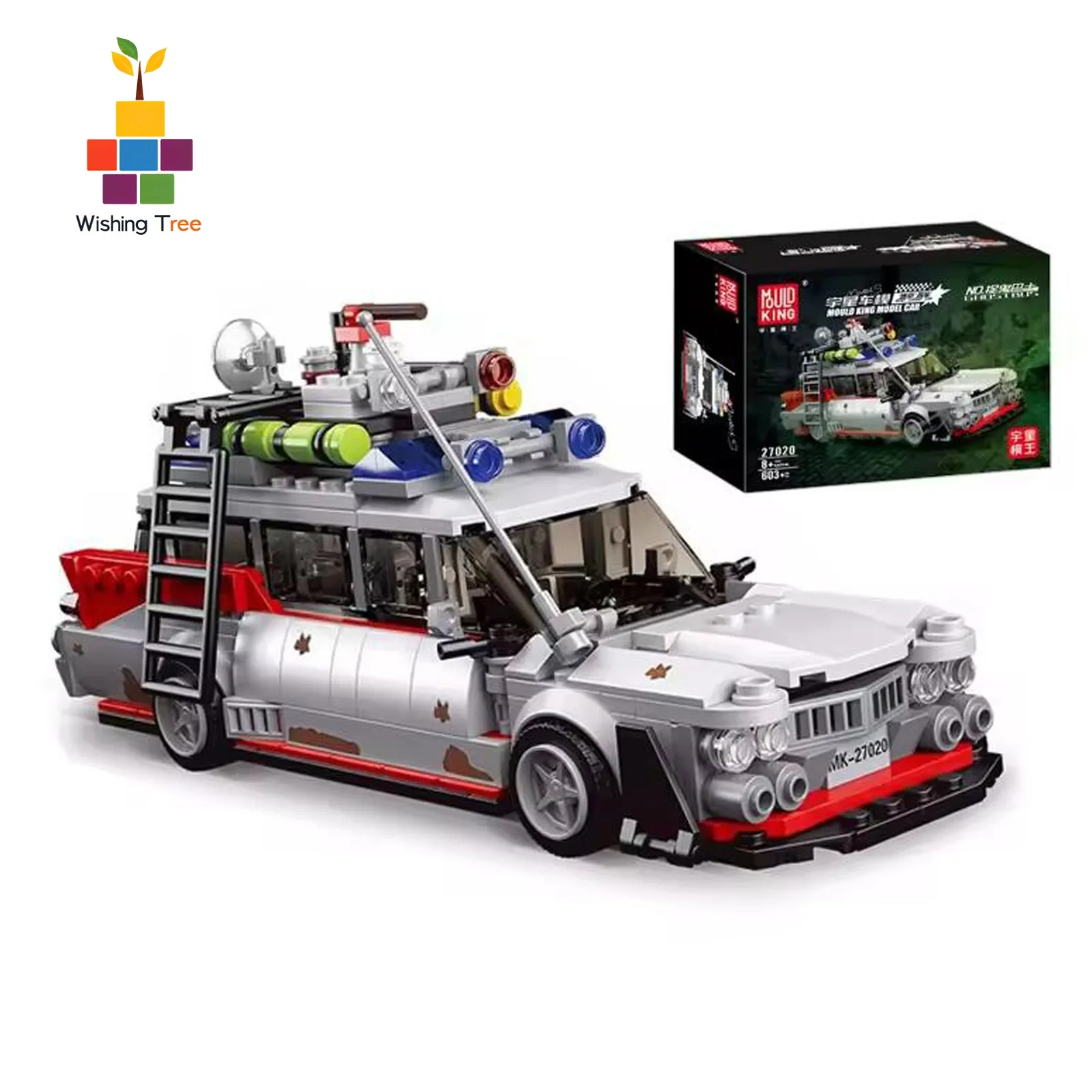 

MOLD KING 27020 10021S 636 шт. мини-модель автобуса-призрака ECTO-1 технический автомобиль строительный блок комплект креативная игрушка в подарок