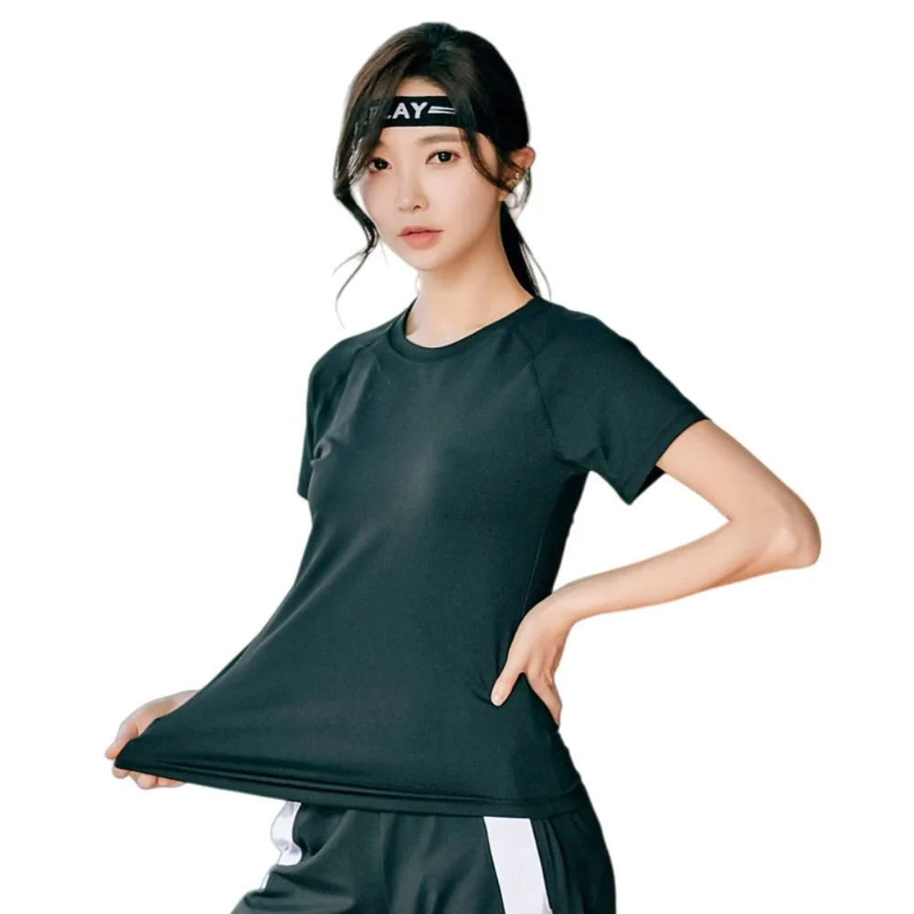 

Professional Plus Size Women Sports T-shirt Short Sleeve Black Yoga Loose Tops Pullover Tanks Fitness Crop Top Running Clothes