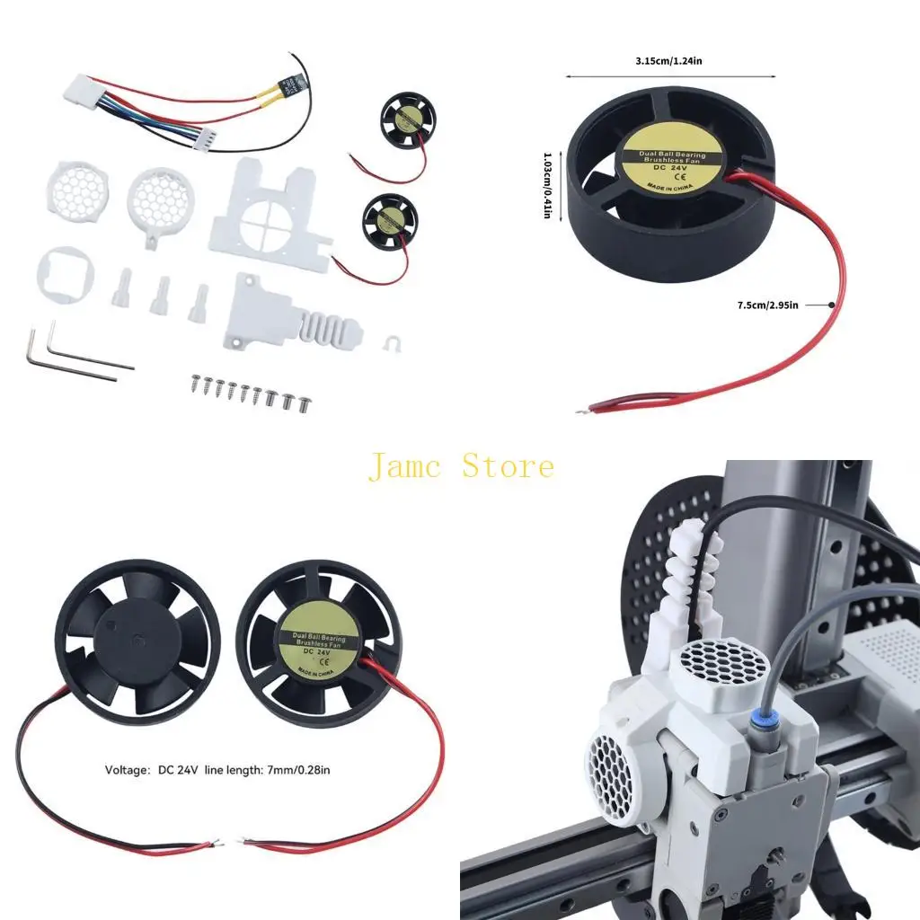 LX0B Extruder Blower 315mm Replacement Fan 3D Printer Cooling Radiator Fan Desktop