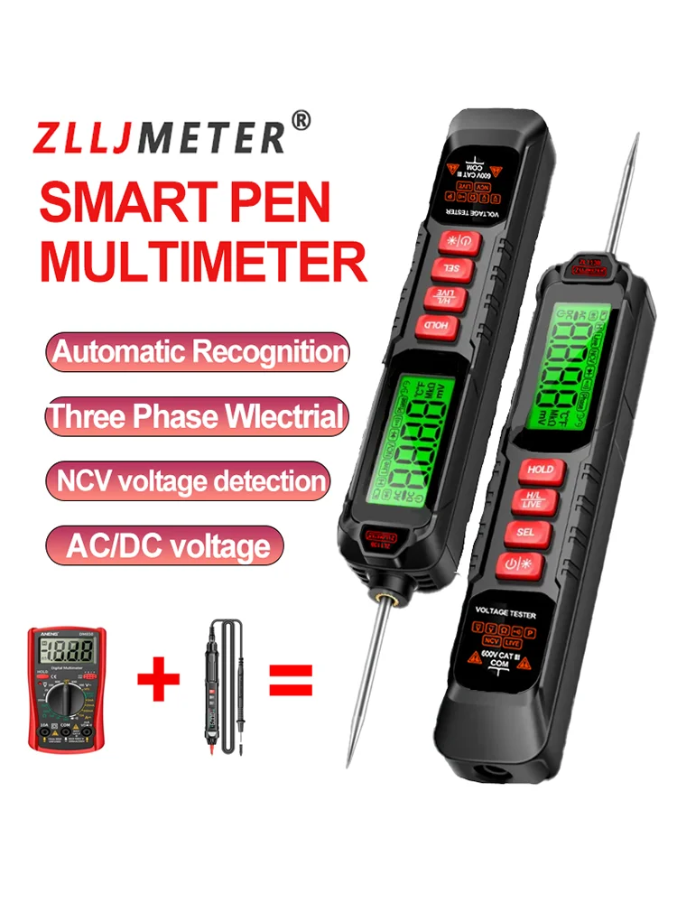 Smart  Pen Multimeter Digital AC/DC Voltage NCV Voltage Induction Backlight Car Diagnostic Probe Detector intellisense Pen