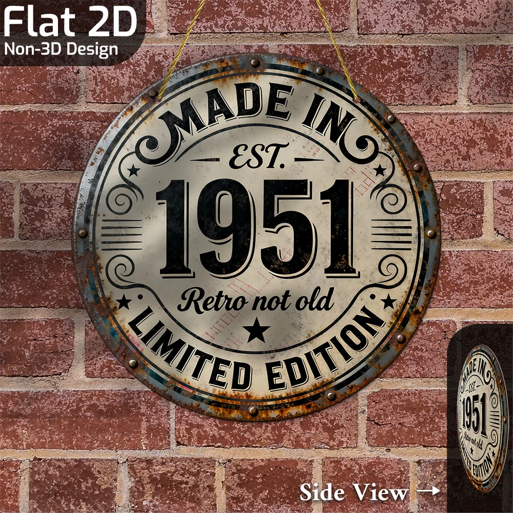 2D Flat, 1pc Vintage Metal Wall Decor Sign - 8