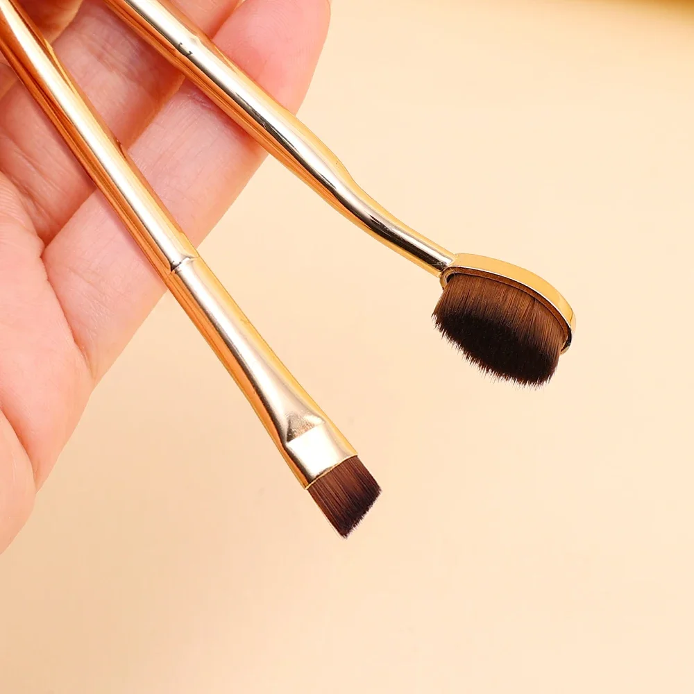 Double-ended Makeup Brush Soft Artificial Fiber Wool Eyeshadow Eyeliner Eyebrow Nose Contour Brushes Multifunctional Makeup Tool