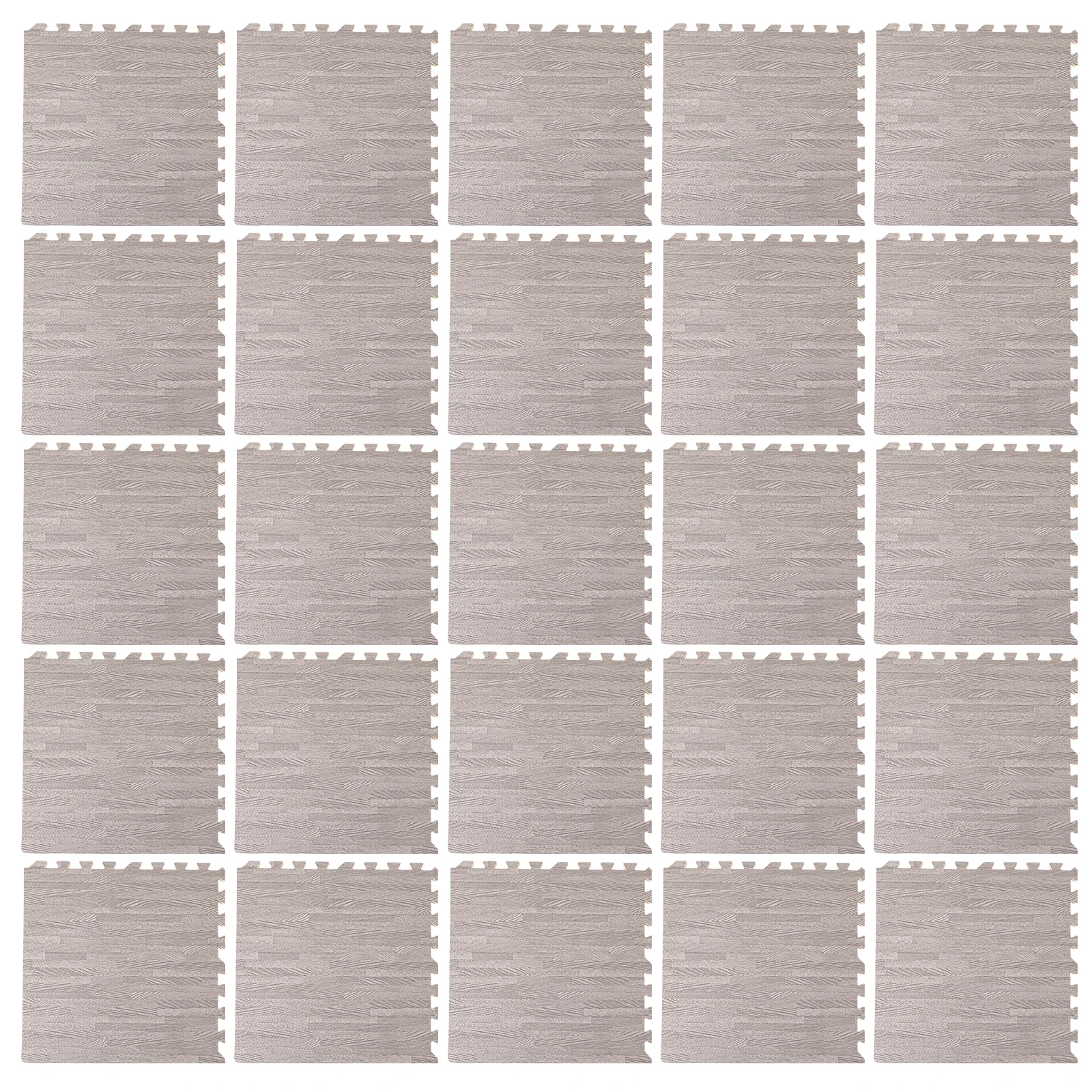 Olig, Carreaux de Mousse Imprimés en Bois Hybride PE, Polymères de Mousse Patchwork, Optique Mars Optique, Gris