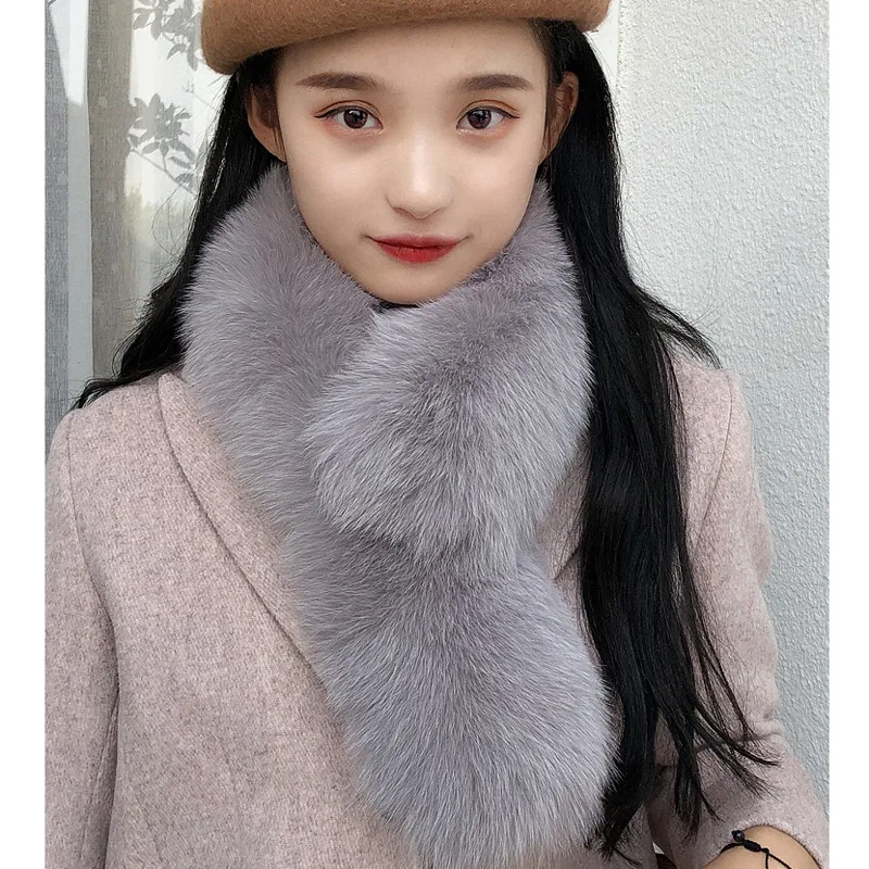 Real Fox Fur Collar Winter Natural Fur Collar Real Fur Shawl Fox Collar Fur Scraves  LuxuNatural Fox Scarves Ry Thick Shawls