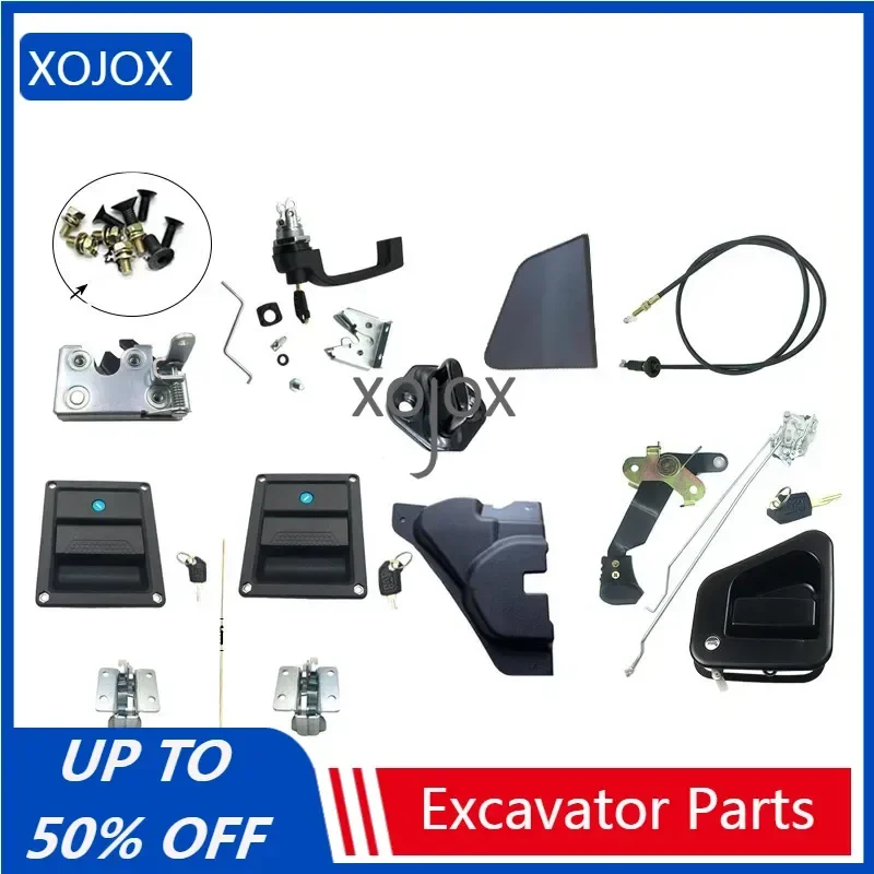 XOJOX For CATERPILLAR E320GC 323 330 336 345GC 349 Cab door lock assembly block inner and outer handles excavator accessories