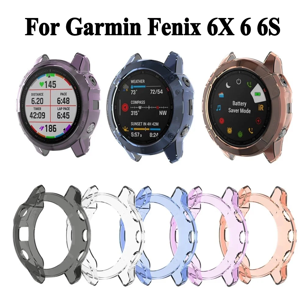 ل Garmin Fenix 6X Pro 6 Pro 6S Pro حافظة حماية شفافة من البولي يوريثان الحراري Fenix 6 6S 6X Smartwatch حامي غطاء إطاري شل