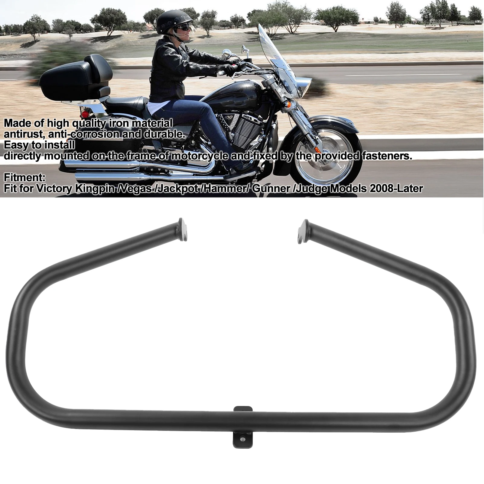 

Engine Crash Bar Engine Guard Highway Crash Bar Fit for Victory Kingpin/Vegas/Hammer/Gunner/Judge 2008-Later Motorbike Accessory