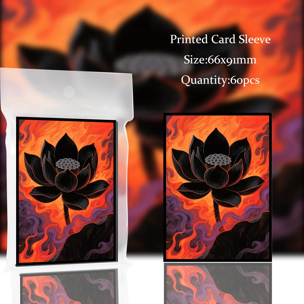 

60PCS 66x91mm Anime Art Card Sleeves Black Lotus Theme Premium Trading Card Protectors for TCG MTG PTCG Sports Cards