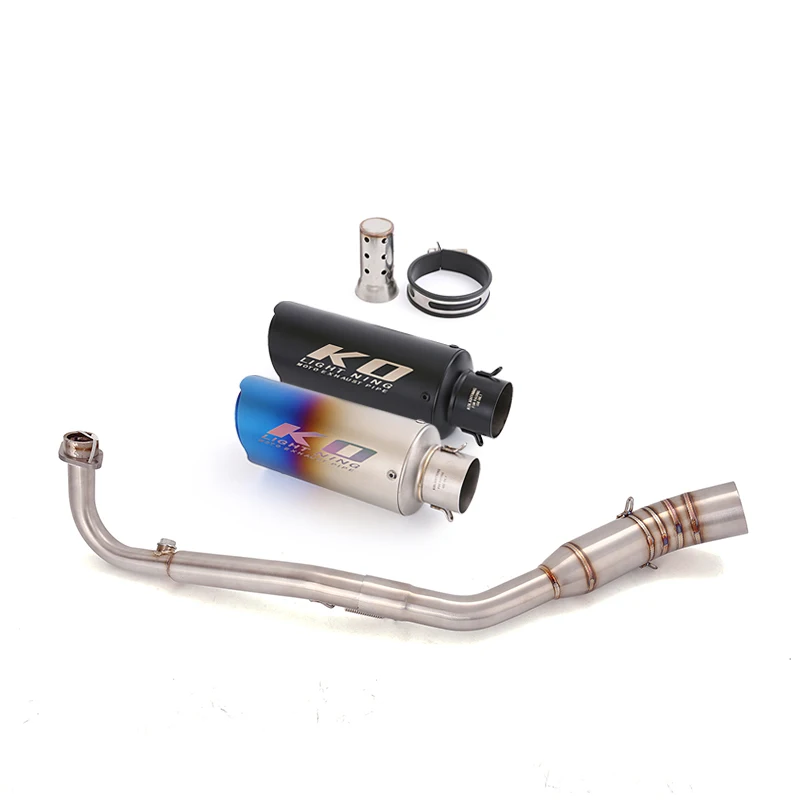 For Kawasaki Z125 Until 2018 Z125 Pro Until 2023 Motorcycle Slip On Exhaust System 51mm Muffler Stainless Steel Header Link Pipe