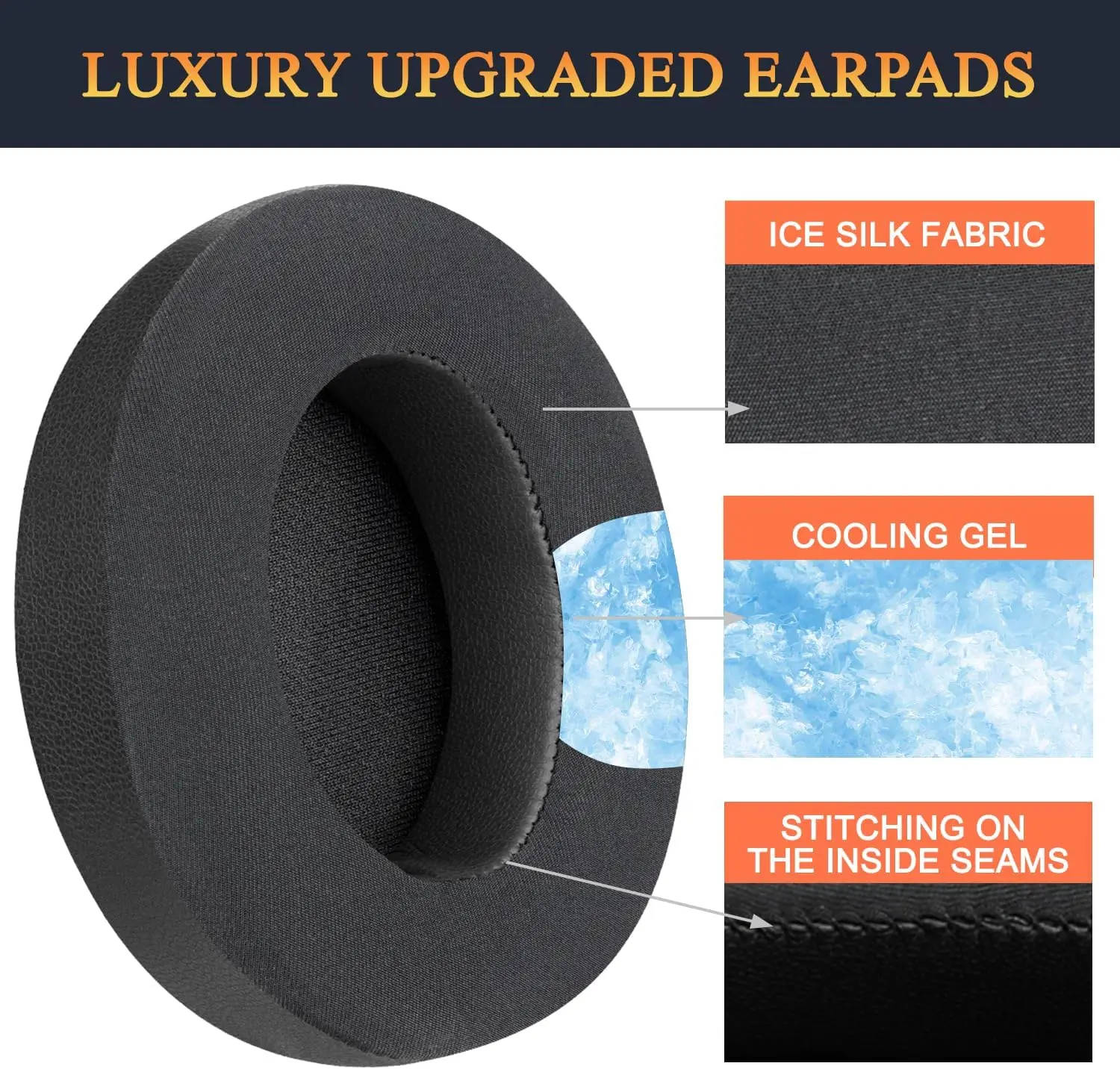 Beats Studio 2 Almohadillas de repuesto de gel refrescante para auriculares Beats Studio 2 y Studio 3 con cable y inalámbricos, Studio3