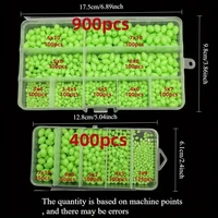 400/900 Pieces Bait Olive Beads Fluorescent Night Light Plastic Bait Bead Set with Anti-Collision Beads and Protective Beads 2
