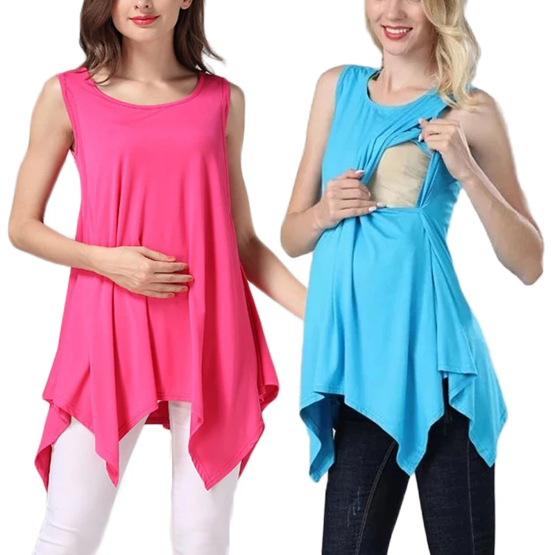 

Summer Pregnancy Clothes Maternity Vest Lactation Tank Tops Breastfeeding Camisole For Postpartum Women Nursing T-shirts