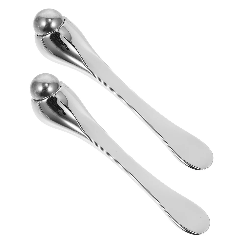 

2pcs Stainless Steel Roller For Eyes Dark Circles Eye Cream Applicator Tool Facial Depuffer Portable