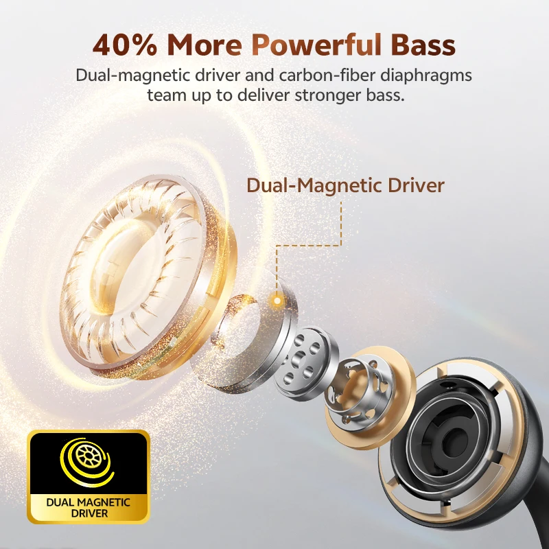 QCY Crossky C50 سماعات أذن لاسلكية مفتوحة الأذن بلوتوث 6.0 مشبك مريح على سماعة أذن رياضية 4 ميكروفون AI واضح دعوة باس دفعة سماعة الرأس