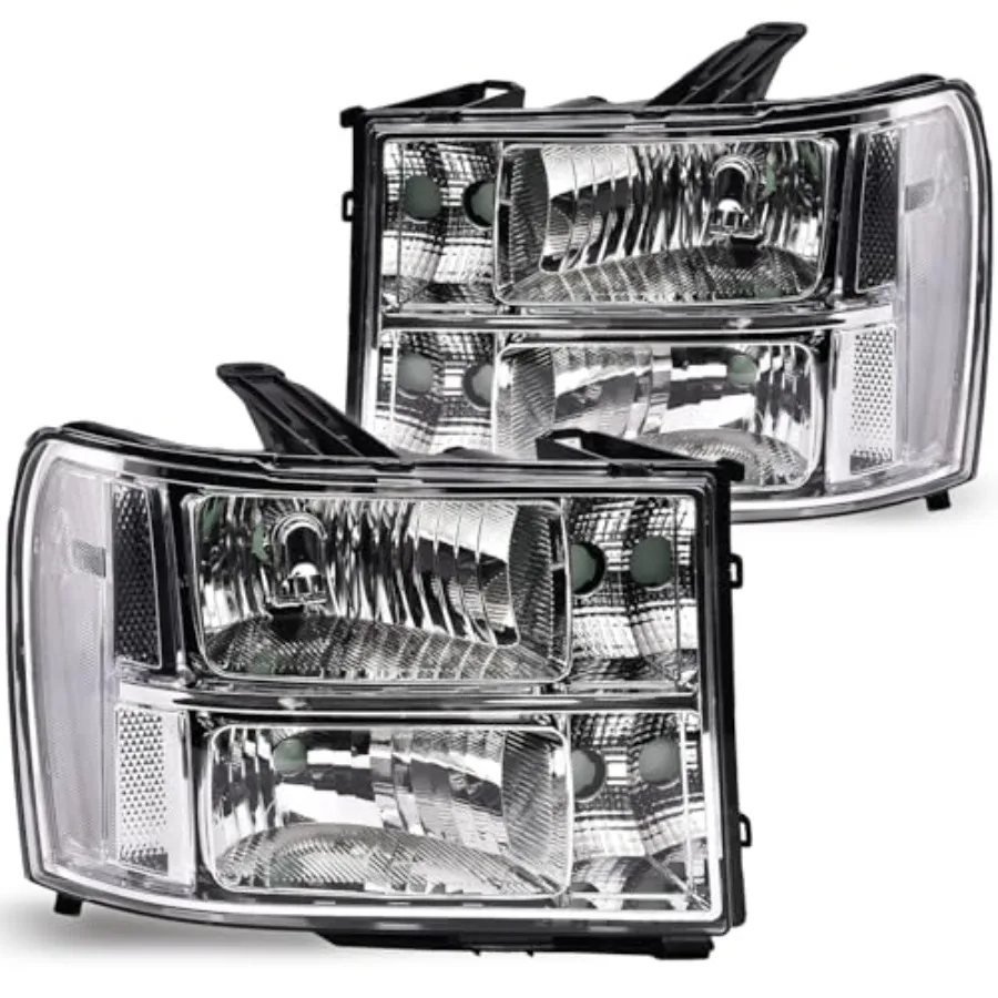 

Headlight Assembly Compatible with 2007-2013 GMC Sierra 1500 2500HD 3500HD Driver Passenger Side Pickup Truck Replacement Headl