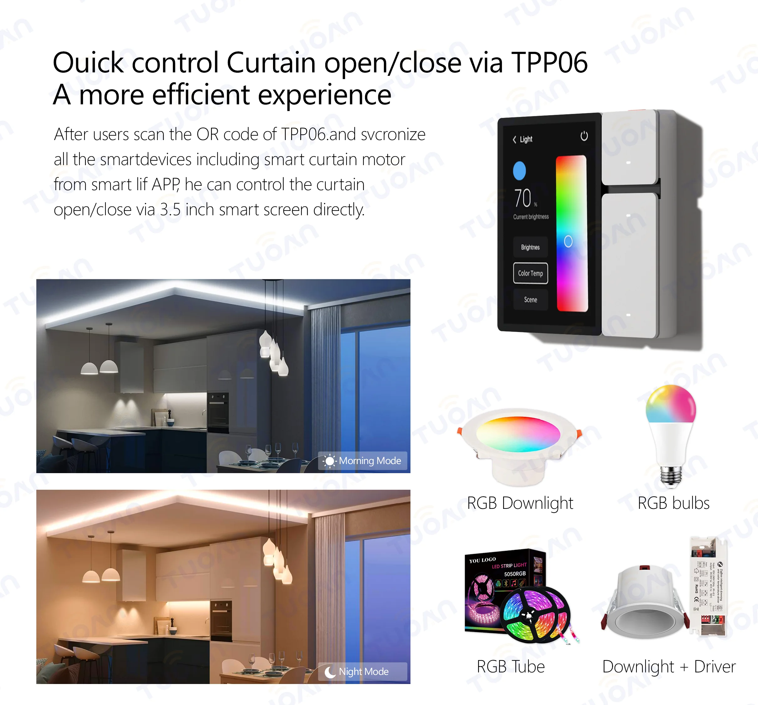 TUOAN WiFi Smart Home Central Control Switch with 100 Kinds Switches Curtains and Built in IR Blaster with Alexa Voice