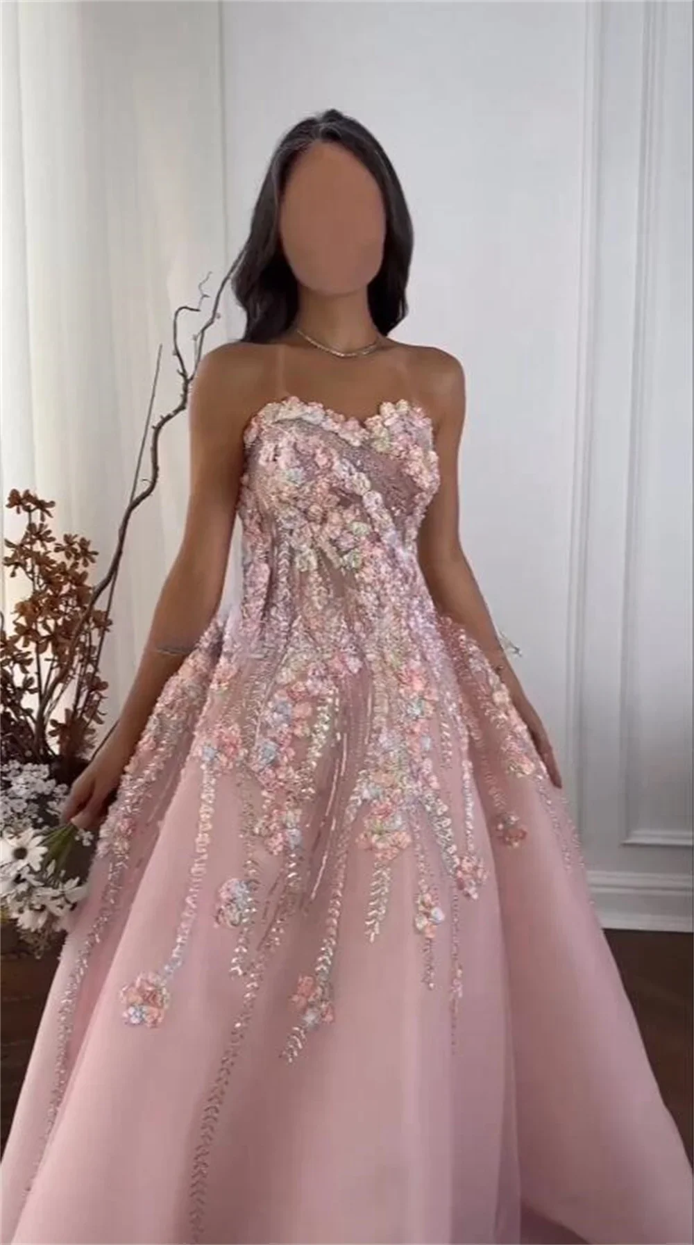 Customized Prom Gown Formal Saudi Arabia Sheer Straps A-line Floor Length Skirts Tulle Applique Bespoke Occasion Dresses Evening