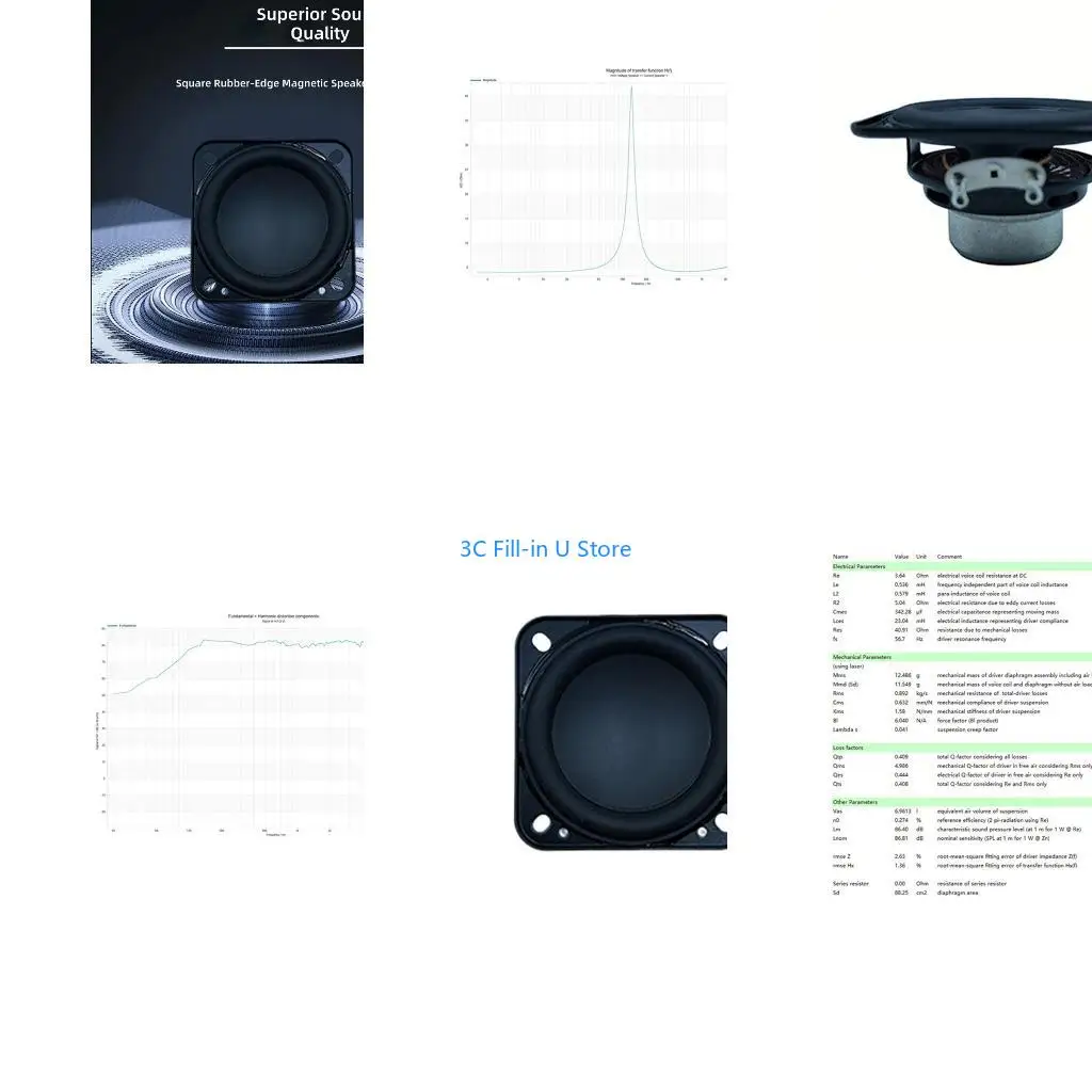 G8TA Slimmer Profile 50MM Square Speaker Driver With High Temperature Voice Coils