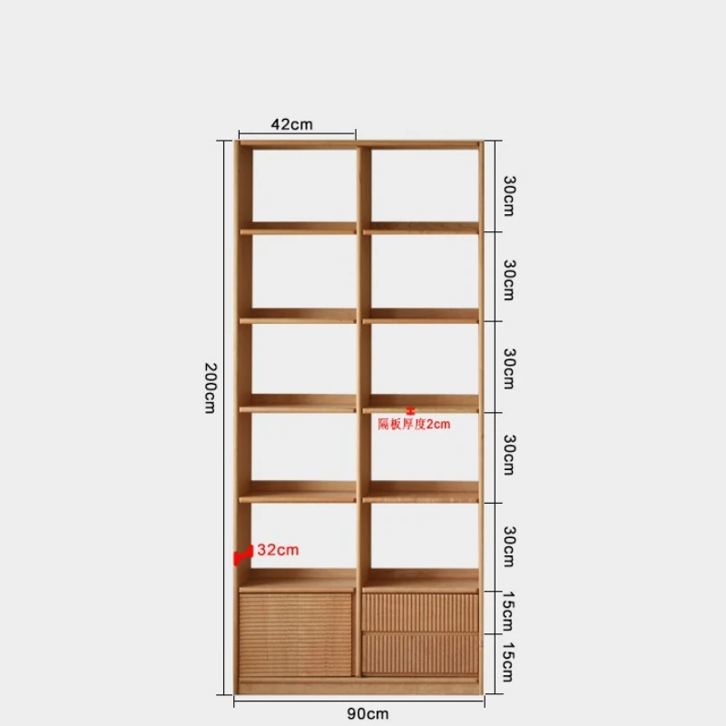 収納オーガナイザー本棚北欧リビングルームシンプルな多機能本棚寝室木製家具Boekenkast MH40SJ