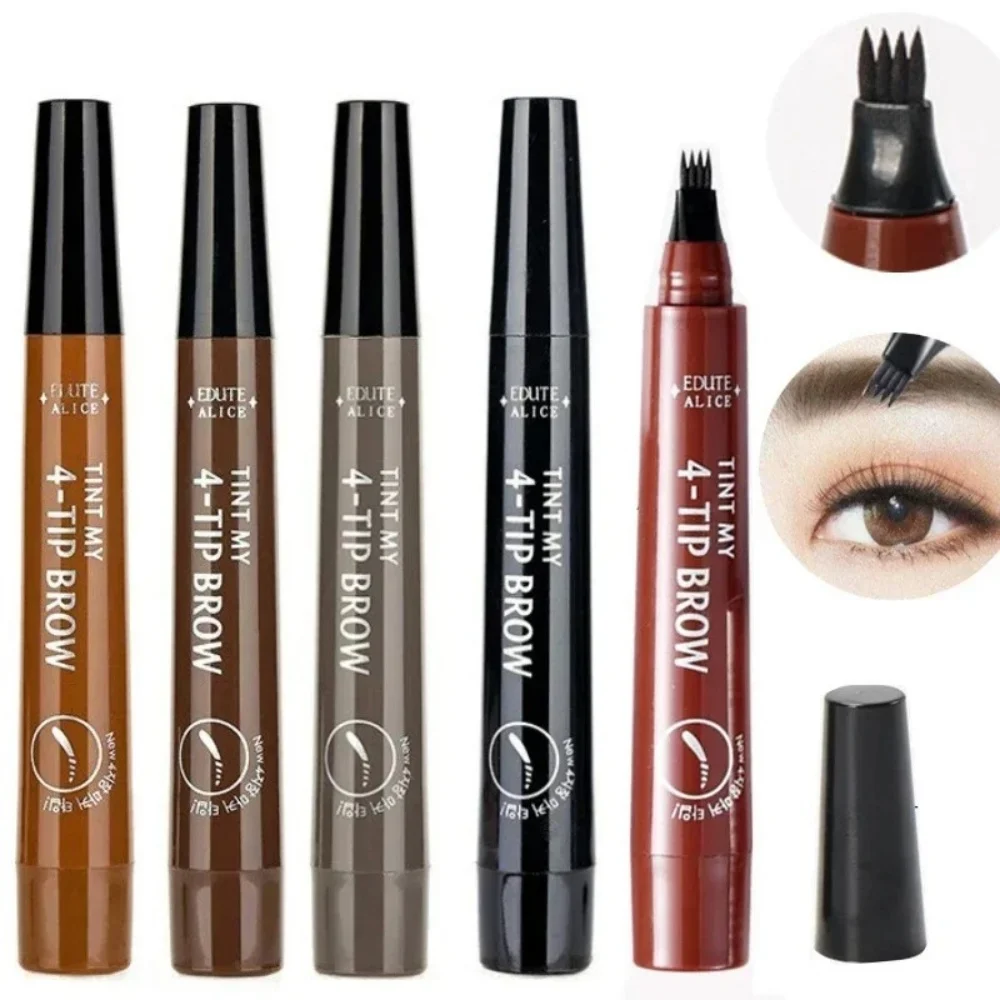 Professional Waterproof 4 Point Eyebrow Pencil Long Lasting Non Decoloring Eyebrow Tattoo Pencil Fine Sketch Liquid Brow Pencil