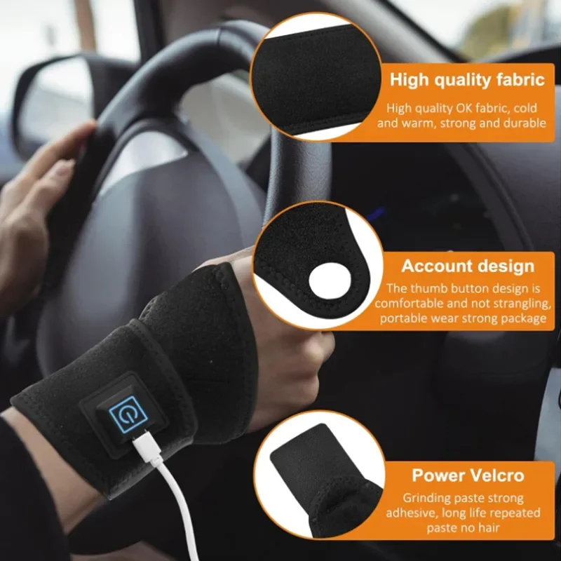Miglior prezzo Polso elettrico USB per uomo e donna, protezione per il polso con riscaldamento a compressione calda con sconto sulla temperatura a tre velocità