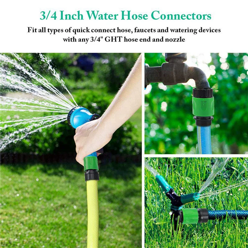 AB33-Garden Quick Connect Release Water Hose Fittings Plastic Connectors, Male & Female 3/4 Inch GHT 40Pcs