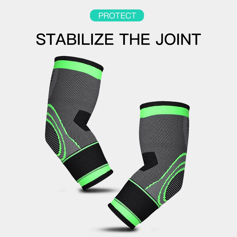 1 PC Elbow Support Elastic Gym Fitness Nylon Protective Pad Absorb Sweat Sports Safety Basketball Game Arm Sleeve Elbow Brace