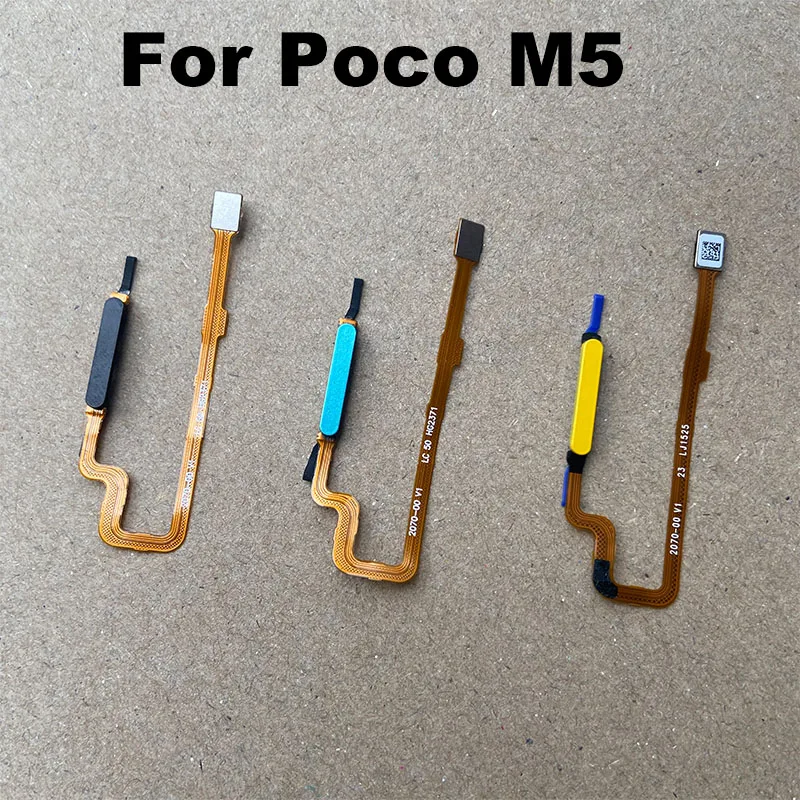 New For Xiaomi Poco M5 Fingerprint Sensor Home Button Menu Touch ID Scanner Ribbon Connector Flex Cable