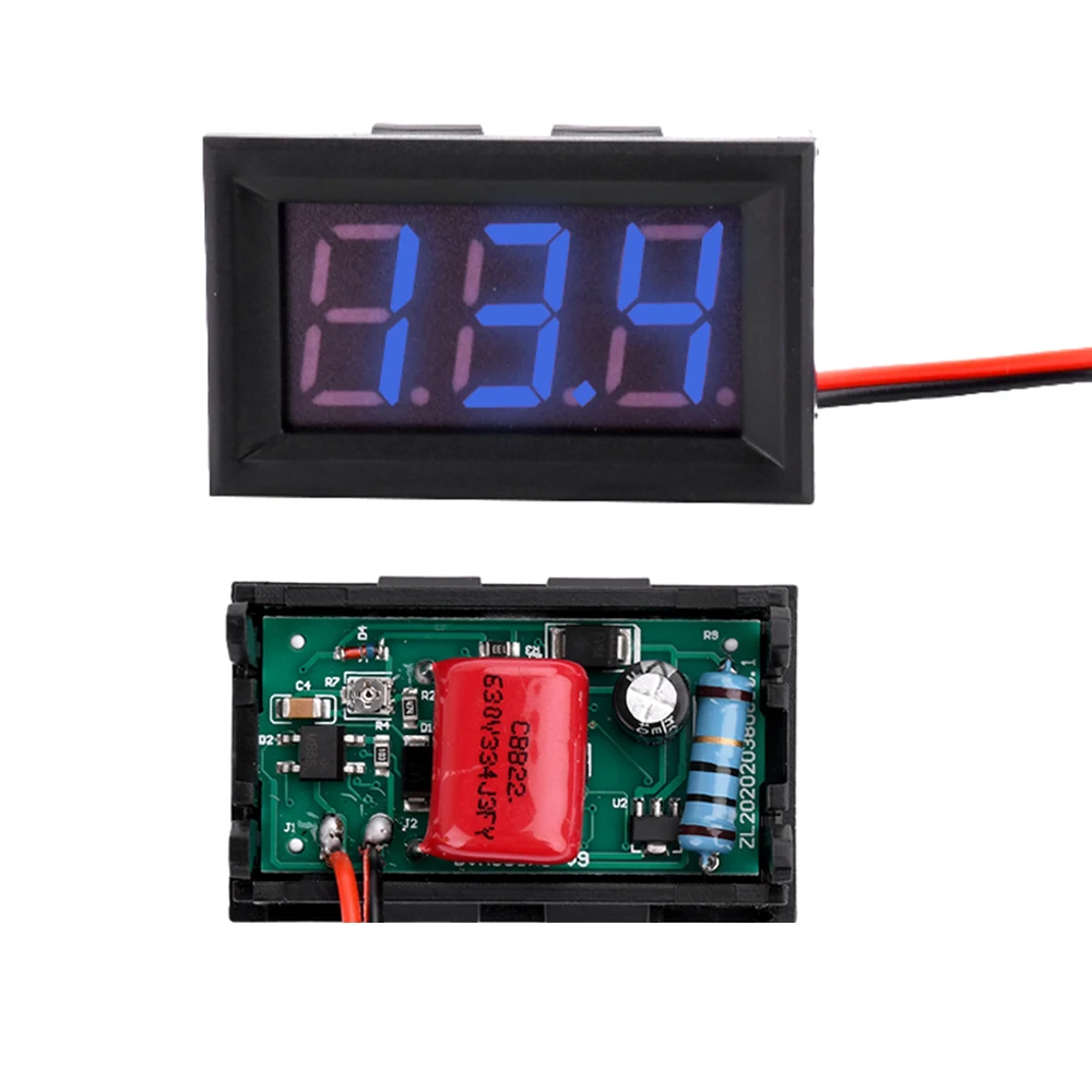 AC70~500V Voltmeter Ammeter Digital Voltage Tester Monitor LED Display Voltmeter Indicator Light Electrical Instruments 0.56"
