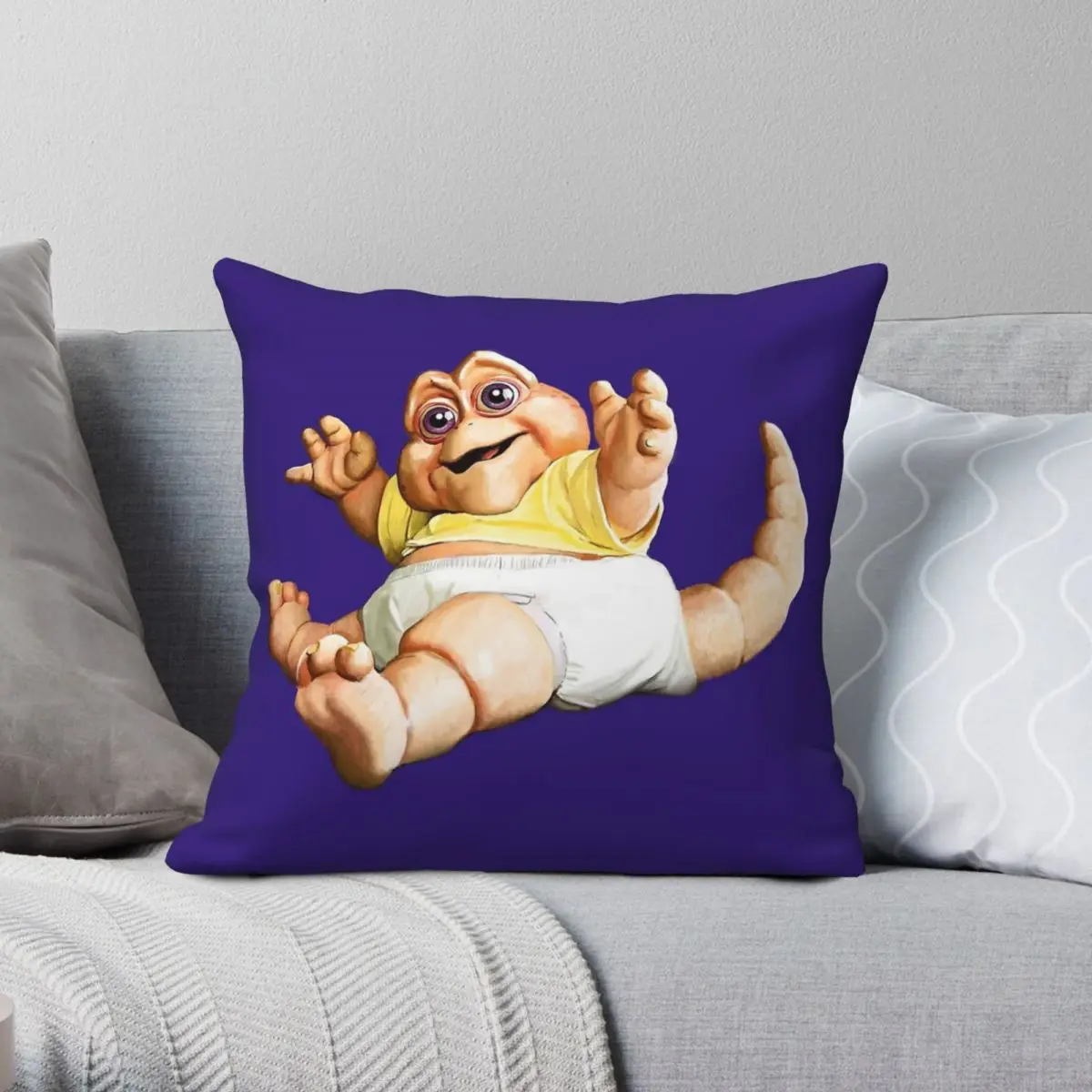 Baby Sinclair Dinosaurs Square Pillowcase Polyester Linen Velvet Printed Zip Decorative Pillow Case Home Cushion Cover