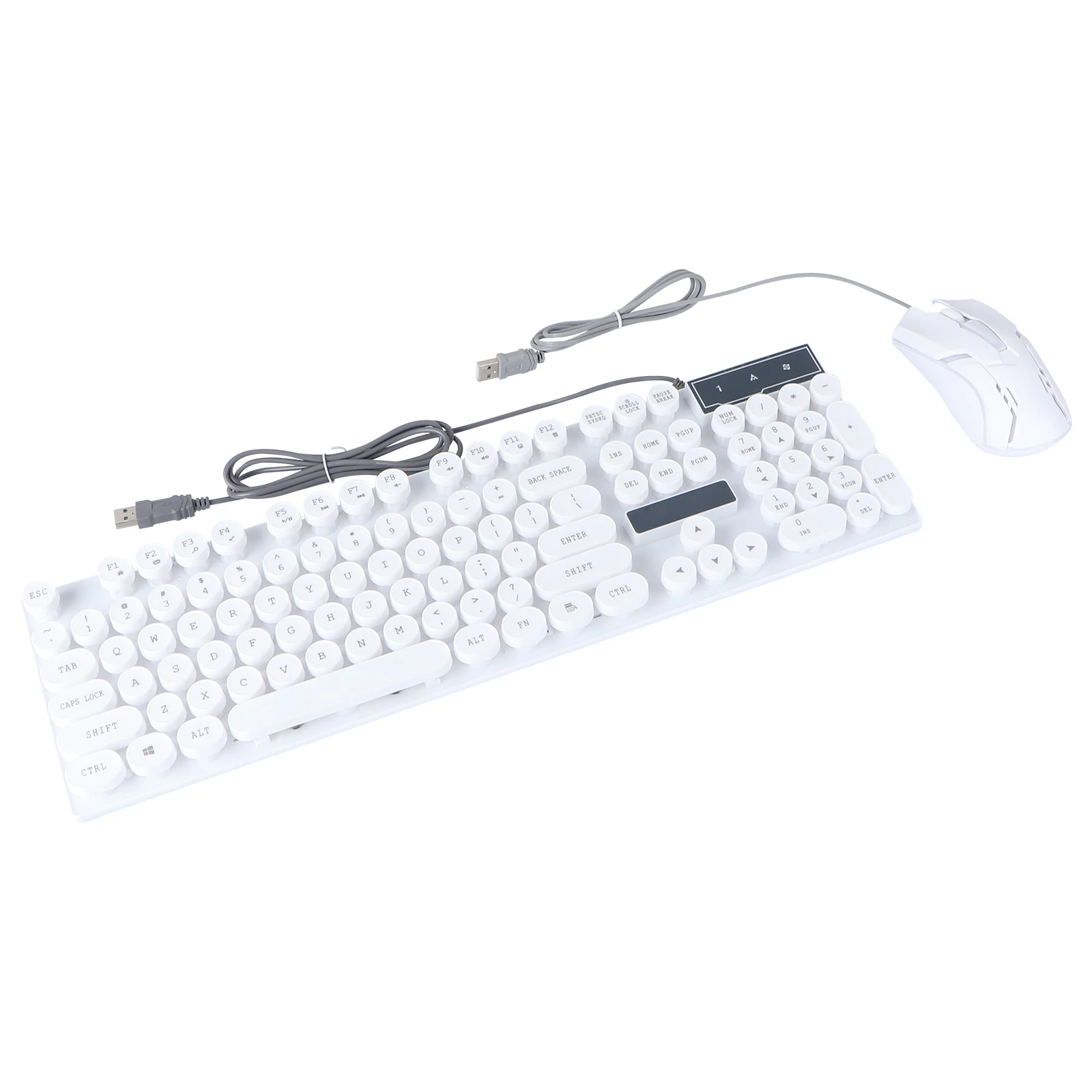 

Keyboard and Mouse Set Ergonomic Computer USB Wired RGB Backlight Gaming Abs Charming Glare Multiple Water Drainage Holes
