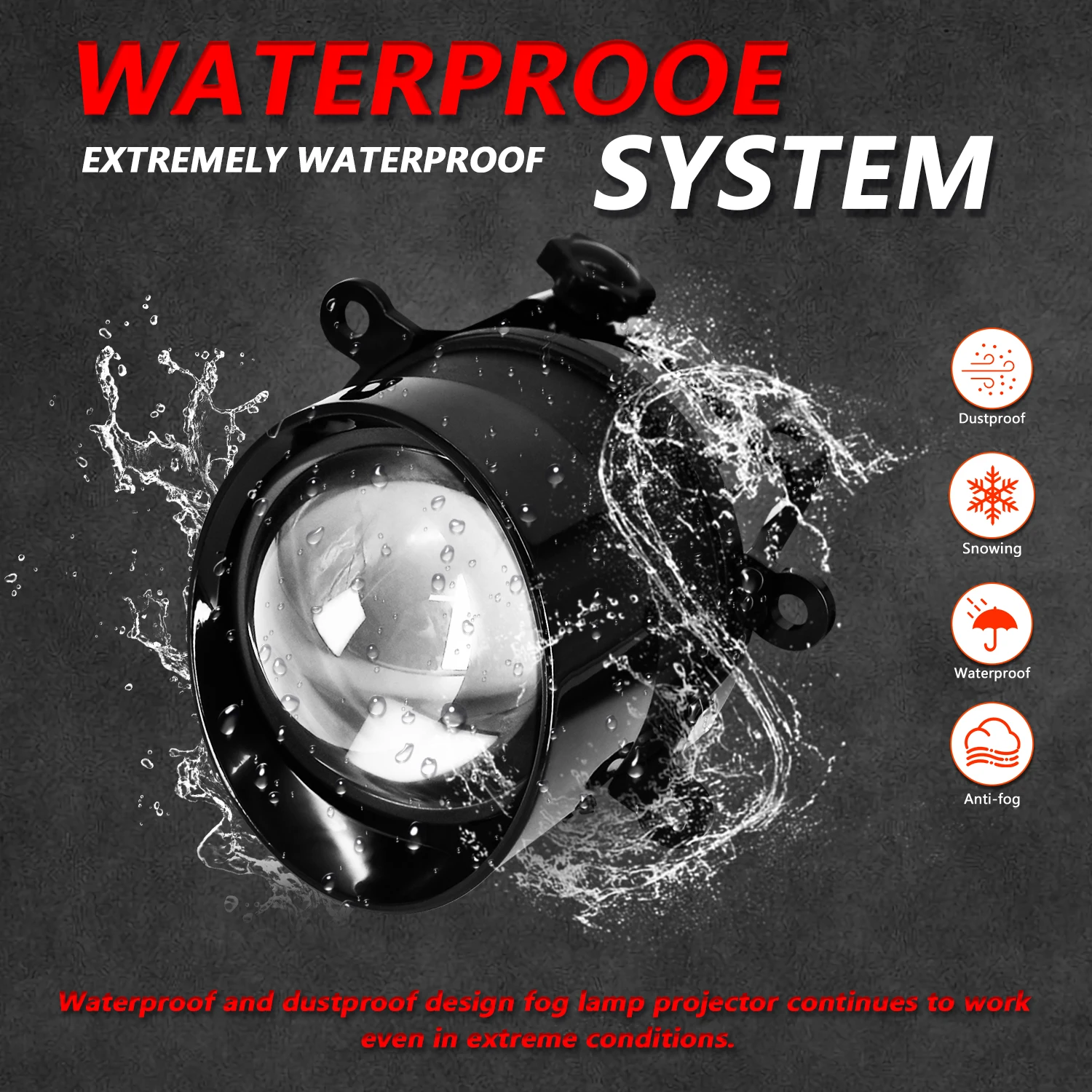 

2PCS 3 Inch LED Projector Lens - Bifocal Design, HID Bi-xenon High/Low Beam, Bright Slant-Mouth Lens for Nissan Subaru (Fog Lamp