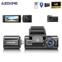 Upgrade AZDOME M550 Pro 4K Car DVR Dash Cam 4K+1080P WiFi 3 Cameras Front/Cabin/Rear Cam GPS Night Vision 24H Parking Monitor