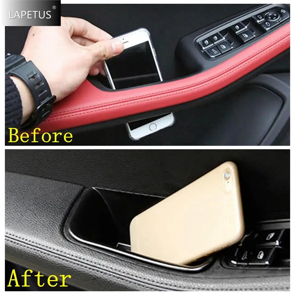 Fit For Porsche Macan 2014 - 2023 Inner Door Handle Armrest Container Holder Tray Storage Box Organizer Accessories Car Styling